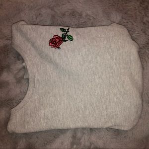 Forever 21 long sleeve rose crop top